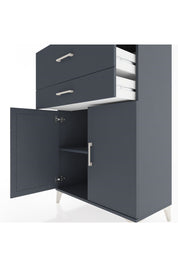 Hyperion Dolap Tek Raflı 2 Çekmeceli 2 Kapaklı 88x44x134 Antrasit-Antrasit
