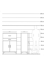 Hyperion Dolap Tek Raflı 2 Çekmeceli 2 Kapaklı 88x44x134 - S51M023V9B