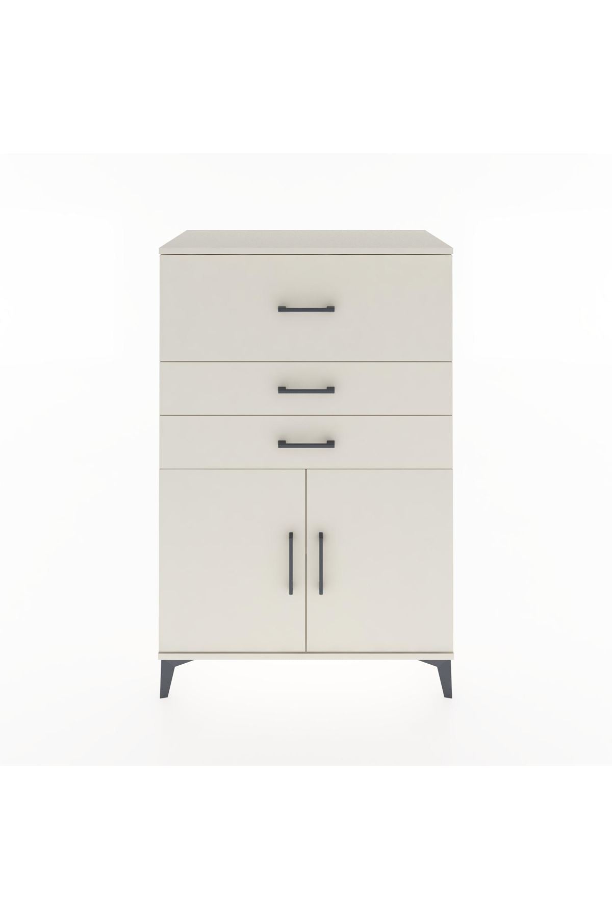 Hyperion Dolap Tek Raflı 3 Çekmeceli 2 Kapaklı 88x44x134 - S51M024V1B