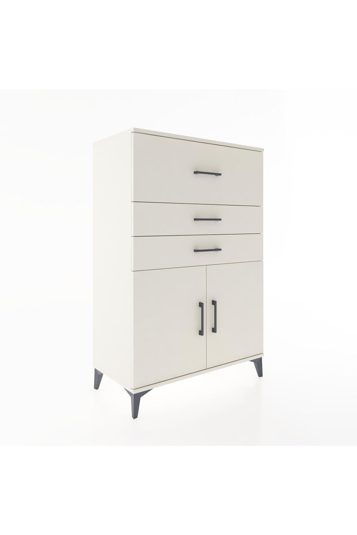 Hyperion Dolap Tek Raflı 3 Çekmeceli 2 Kapaklı 88x44x134 - S51M024V1B