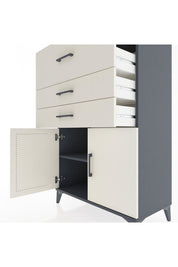 Hyperion Dolap Tek Raflı 3 Çekmeceli 2 Kapaklı 88x44x134 - S51M024V4B