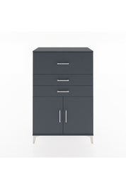 Hyperion Dolap Tek Raflı 3 Çekmeceli 2 Kapaklı 88x44x134 Antrasit-Antrasit