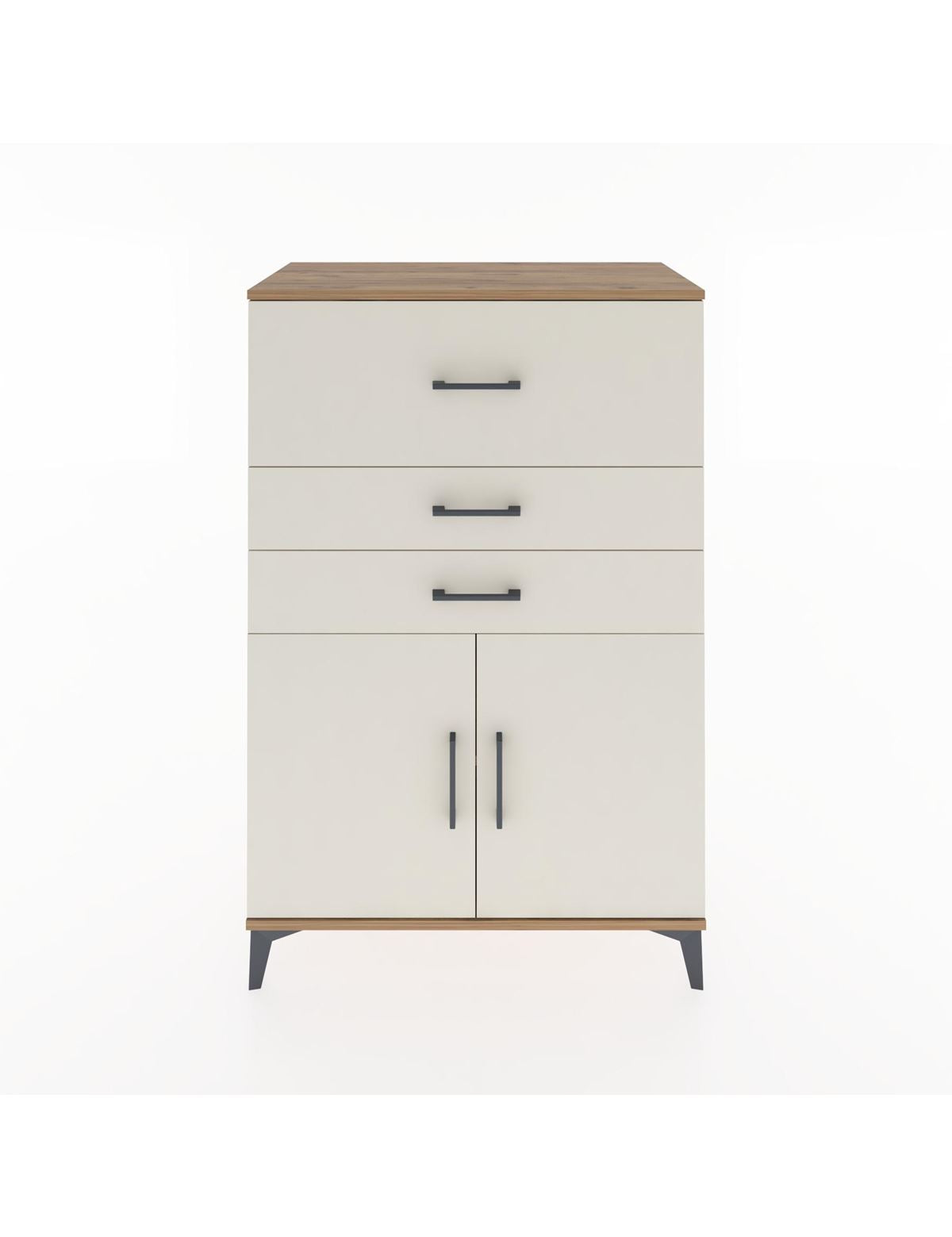 Hyperion Dolap Tek Raflı 3 Çekmeceli 2 Kapaklı 88x44x134 - S51M024V7B