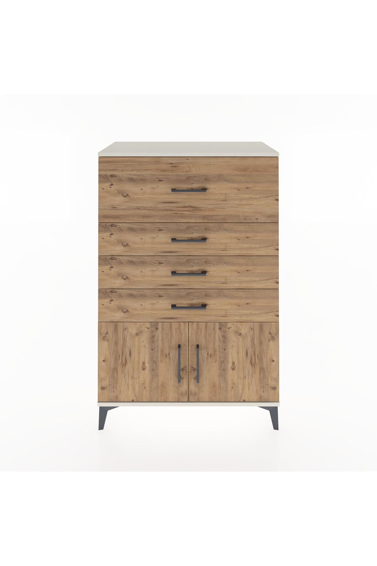 Hyperion Dolap 4 Çekmeceli 2 Kapaklı 88x44x134 Aytaşı-Çam
