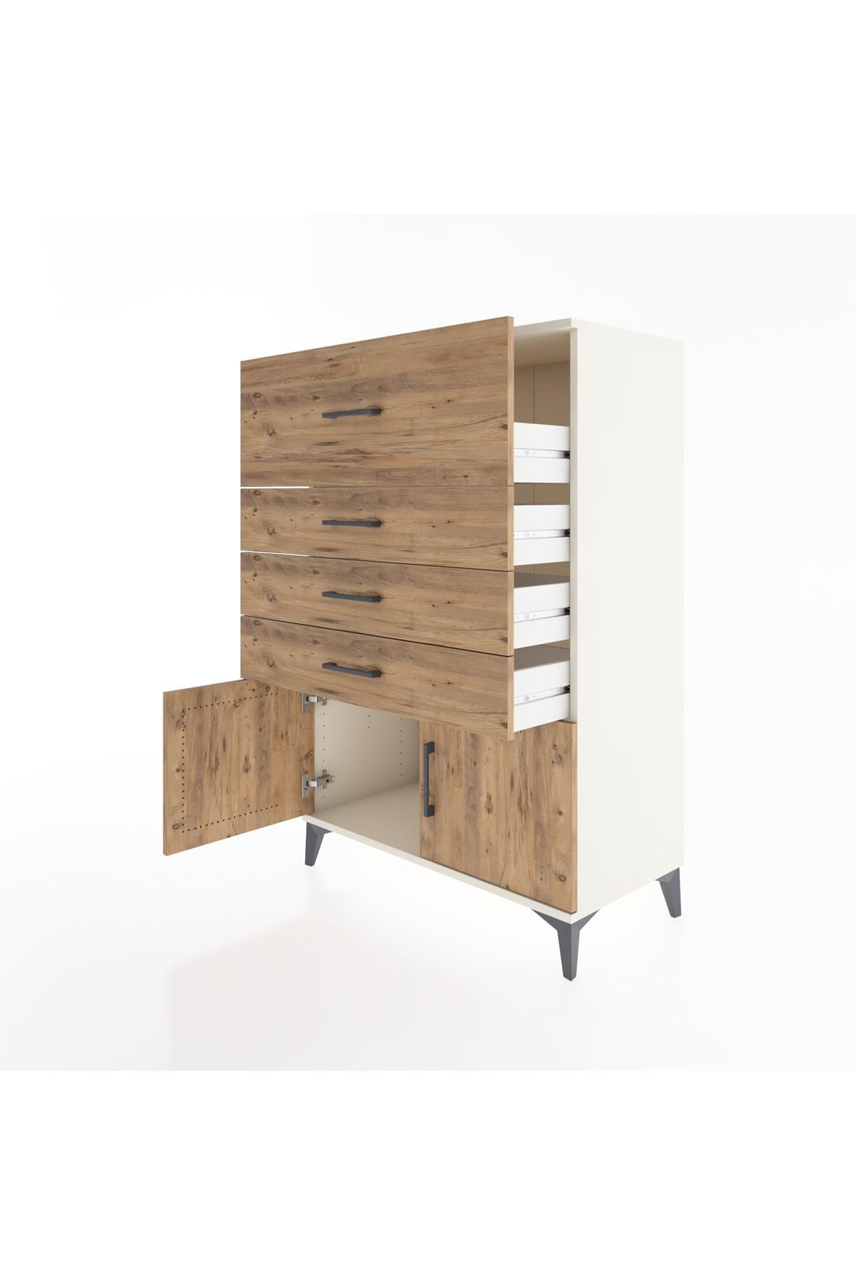 Hyperion Dolap 4 Çekmeceli 2 Kapaklı 88x44x134 Aytaşı-Çam