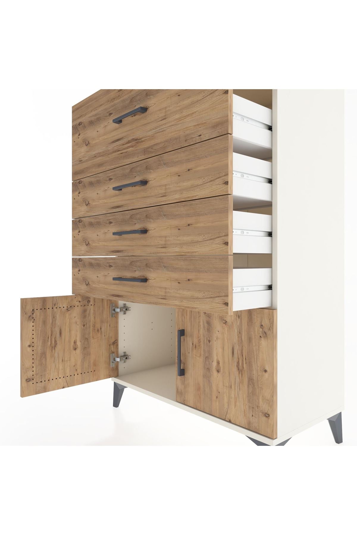 Hyperion Dolap 4 Çekmeceli 2 Kapaklı 88x44x134 Aytaşı-Çam