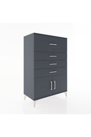 Hyperion Dolap 4 Çekmeceli 2 Kapaklı 88x44x134 Antrasit-Antrasit