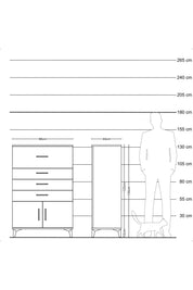 Hyperion Dolap 4 Çekmeceli 2 Kapaklı 88x44x134 Antrasit-Antrasit