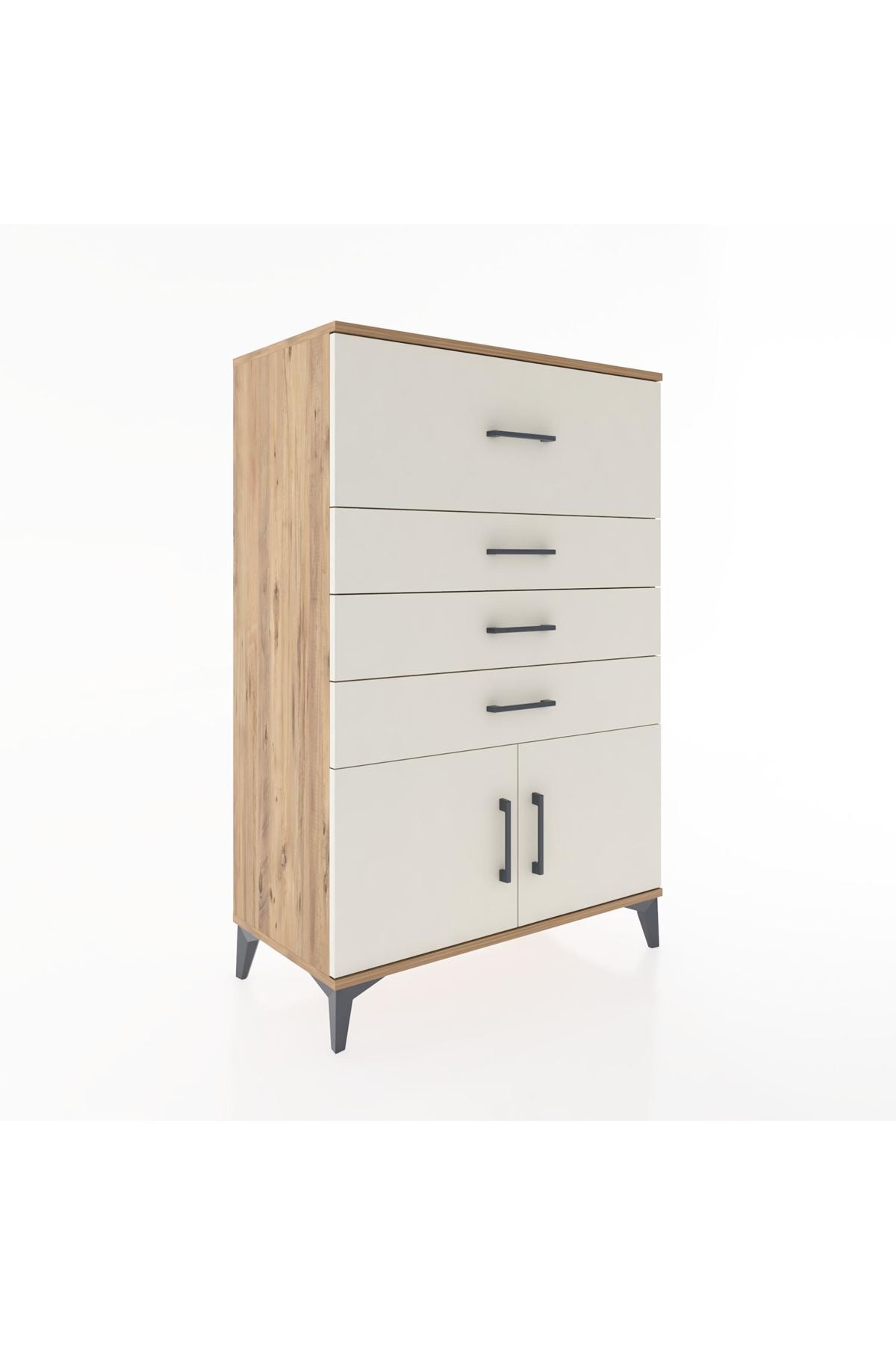 Hyperion Dolap 4 Çekmeceli 2 Kapaklı 88x44x134 Çam-Aytaşı