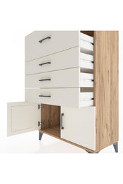 Hyperion Dolap 4 Çekmeceli 2 Kapaklı 88x44x134 Çam-Aytaşı