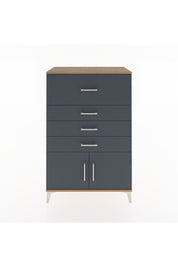Hyperion Dolap 4 Çekmeceli 2 Kapaklı 88x44x134 Çam-Antrasit