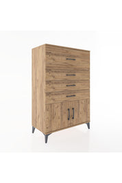 Hyperion Dolap 4 Çekmeceli 2 Kapaklı 88x44x134 Çam-Çam