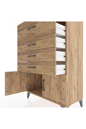 Hyperion Dolap 4 Çekmeceli 2 Kapaklı 88x44x134 Çam-Çam