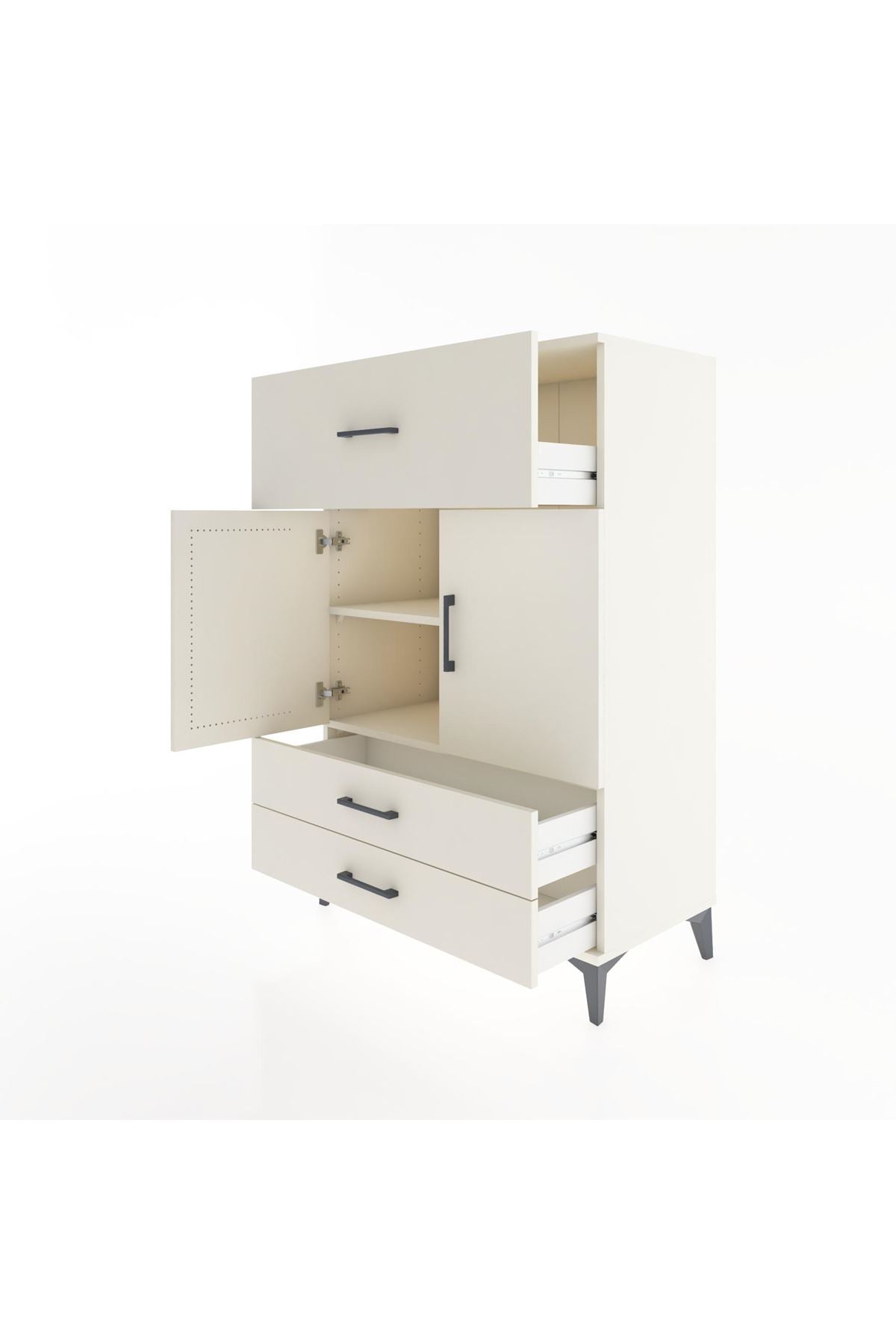 Hyperion Dolap 2 Raflı 3 Çekmeceli 2 Kapaklı 88x44x134 Aytaşı-Aytaşı