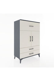 Hyperion Dolap 2 Raflı 3 Çekmeceli 2 Kapaklı 88x44x134 Antrasit-Aytaşı