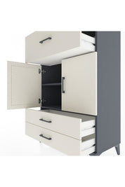 Hyperion Dolap 2 Raflı 3 Çekmeceli 2 Kapaklı 88x44x134 Antrasit-Aytaşı