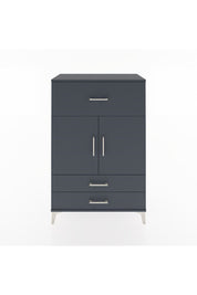 Hyperion Dolap 2 Raflı 3 Çekmeceli 2 Kapaklı 88x44x134 Antrasit-Antrasit