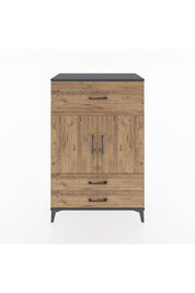 Hyperion Dolap 2 Raflı 3 Çekmeceli 2 Kapaklı 88x44x134 Antrasit-Çam