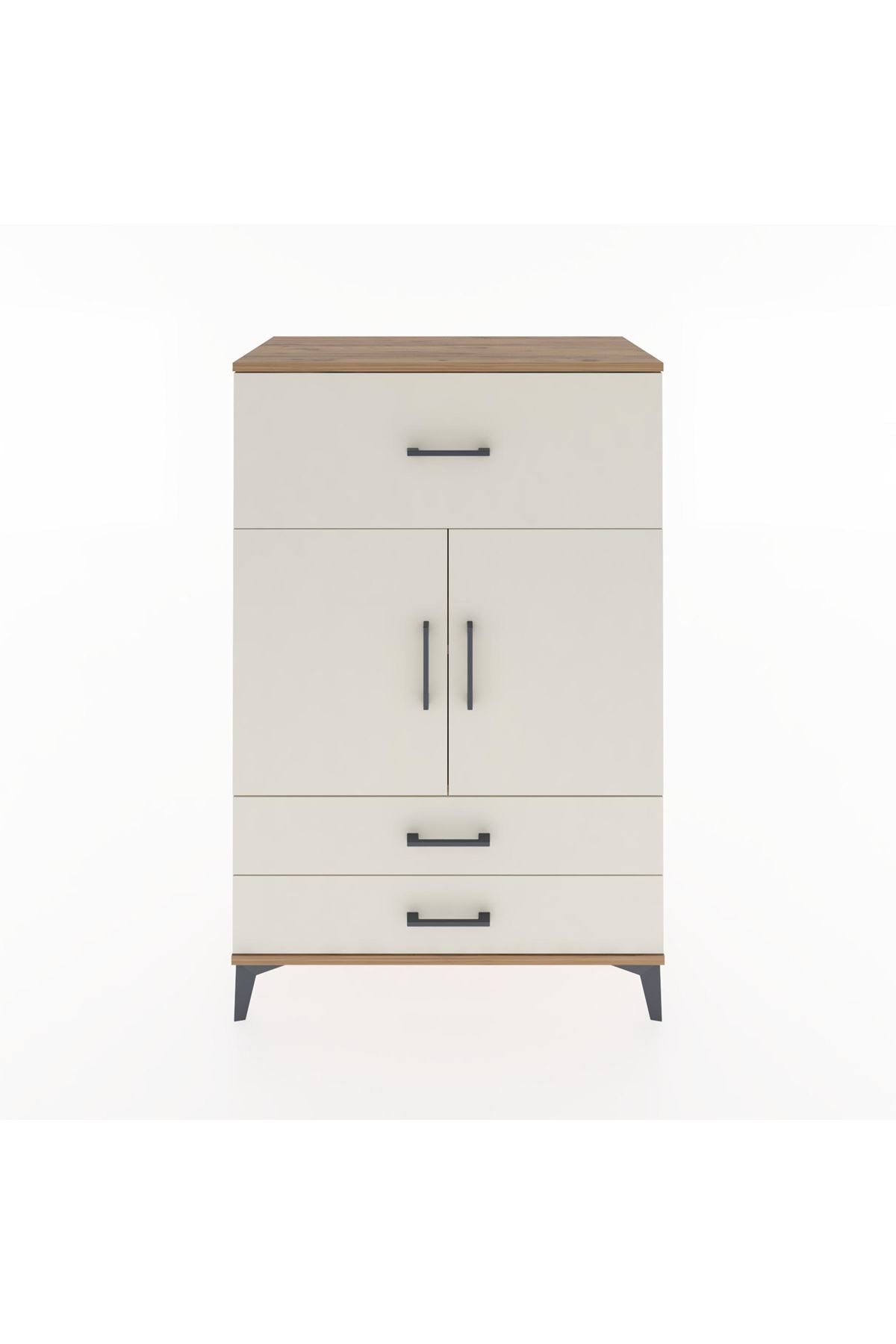 Hyperion Dolap 2 Raflı 3 Çekmeceli 2 Kapaklı 88x44x134 Çam-Aytaşı