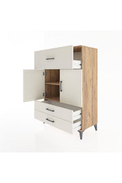 Hyperion Dolap 2 Raflı 3 Çekmeceli 2 Kapaklı 88x44x134 Çam-Aytaşı