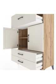 Hyperion Dolap 2 Raflı 3 Çekmeceli 2 Kapaklı 88x44x134 Çam-Aytaşı
