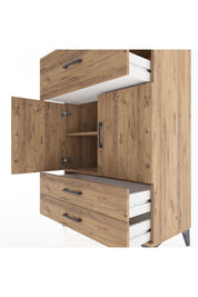 Hyperion Dolap 2 Raflı 3 Çekmeceli 2 Kapaklı 88x44x134 Çam-Çam