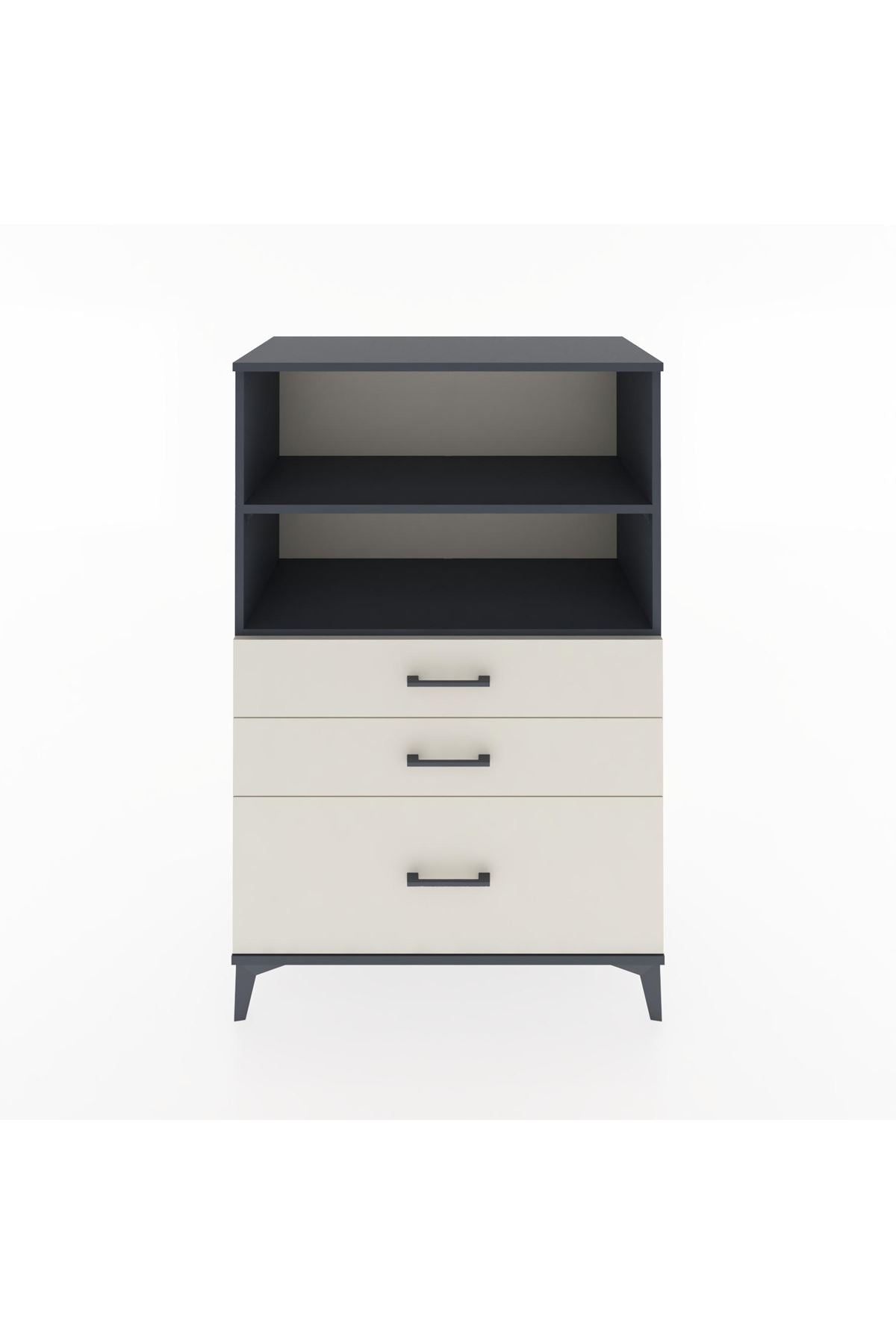 Hyperion Dolap 2 Raflı 3 Çekmeceli 88x44x134 Antrasit-Aytaşı