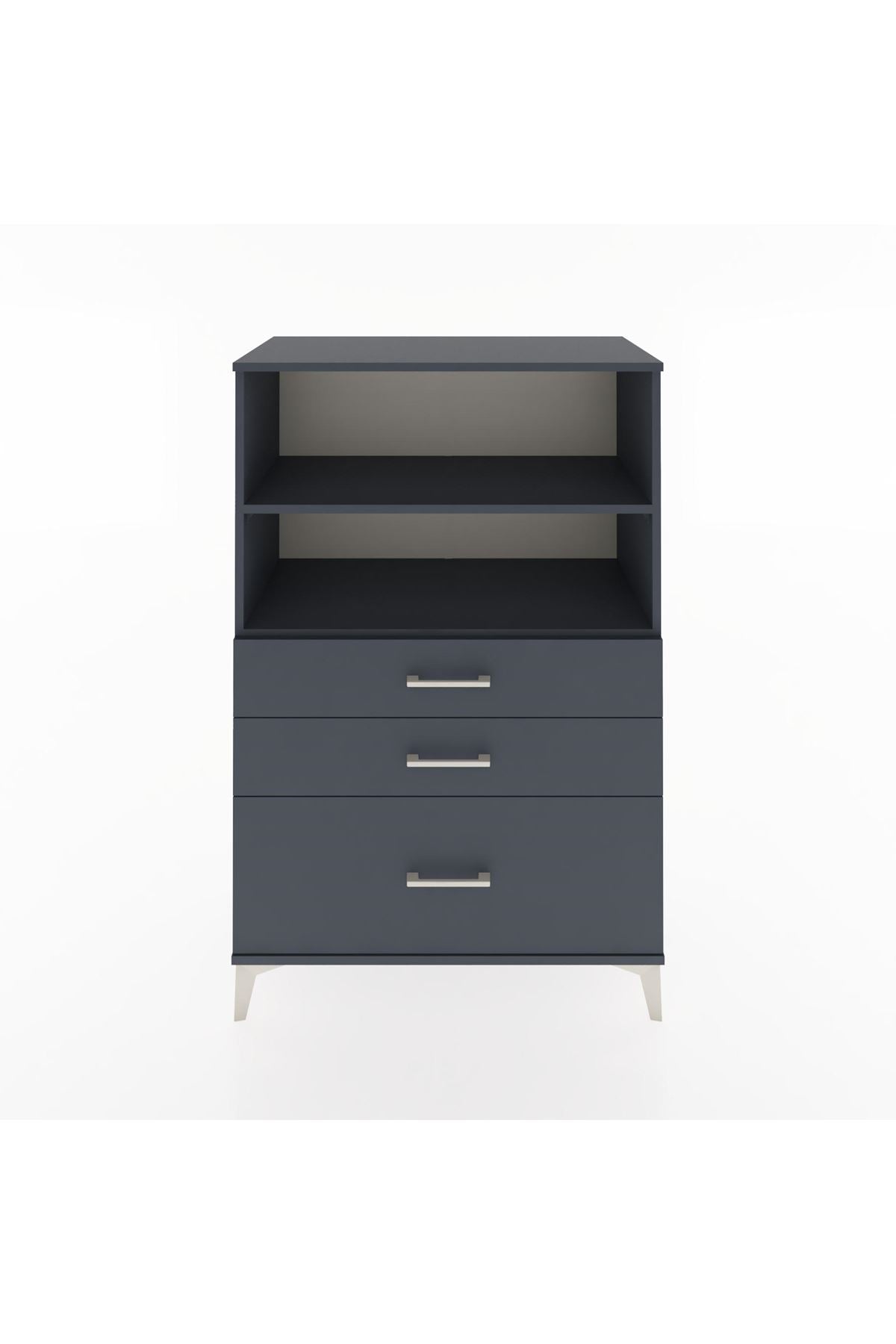 Hyperion Dolap 2 Raflı 3 Çekmeceli 88x44x134 Antrasit-Antrasit