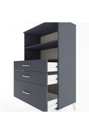 Hyperion Dolap 2 Raflı 3 Çekmeceli 88x44x134 Antrasit-Antrasit