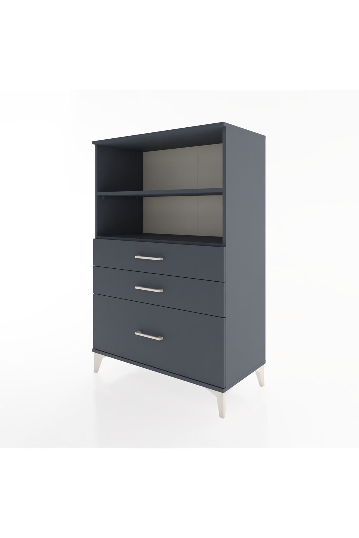 Hyperion Dolap 2 Raflı 3 Çekmeceli 88x44x134 Antrasit-Antrasit