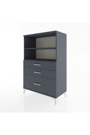 Hyperion Dolap 2 Raflı 3 Çekmeceli 88x44x134 Antrasit-Antrasit