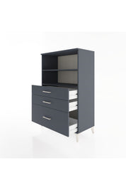 Hyperion Dolap 2 Raflı 3 Çekmeceli 88x44x134 Antrasit-Antrasit