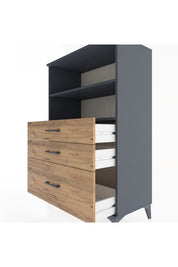 Hyperion Dolap 2 Raflı 3 Çekmeceli 88x44x134 Antrasit-Çam