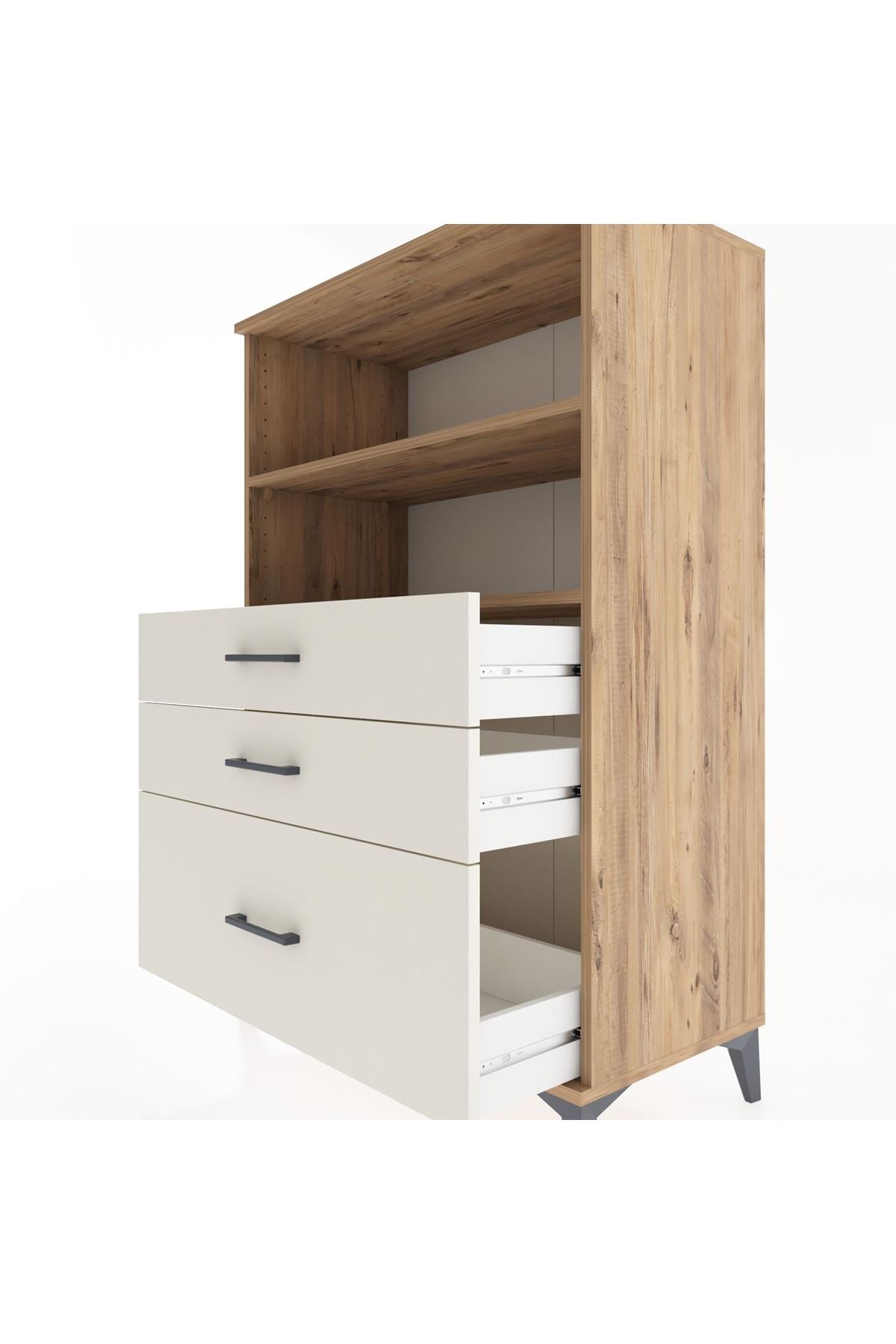 Hyperion Dolap 2 Raflı 3 Çekmeceli 88x44x134 Çam-Aytaşı