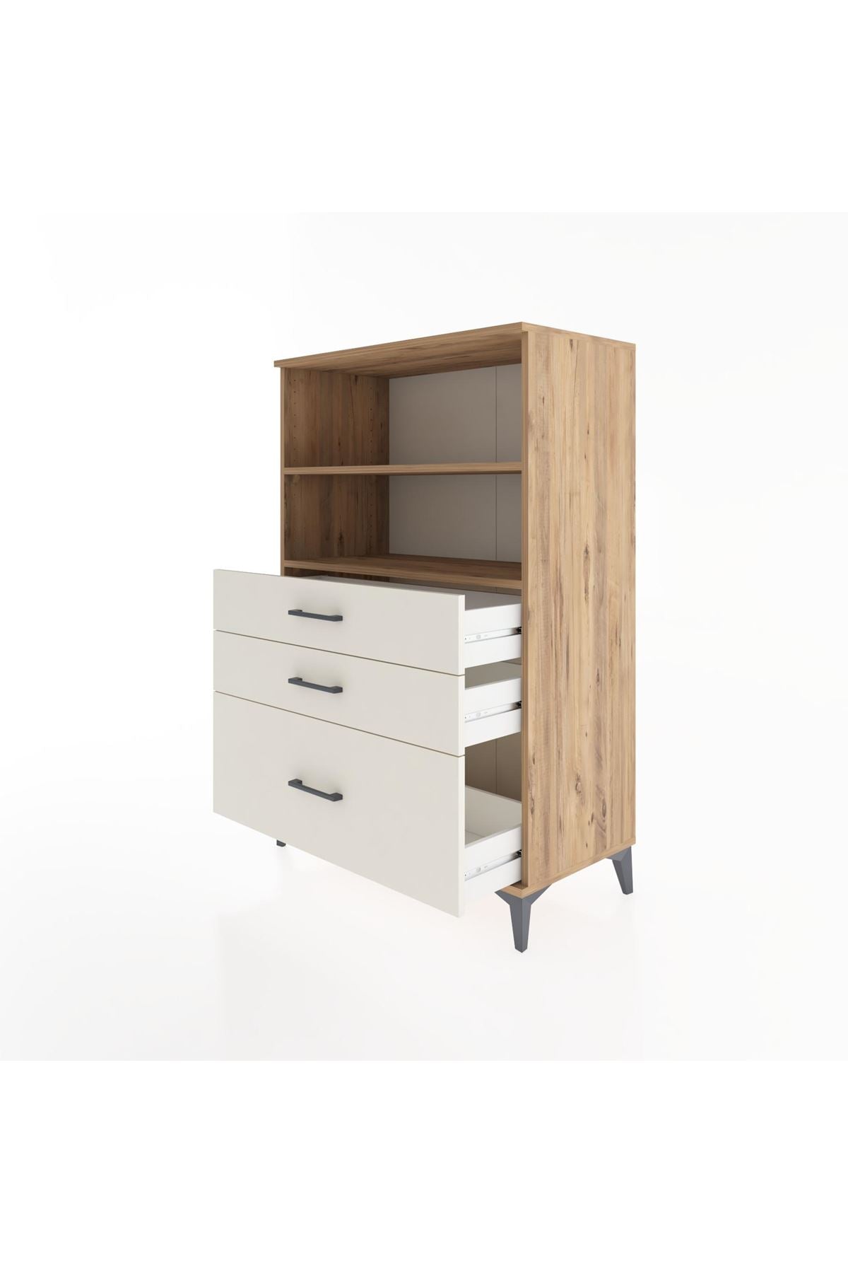 Hyperion Dolap 2 Raflı 3 Çekmeceli 88x44x134 Çam-Aytaşı