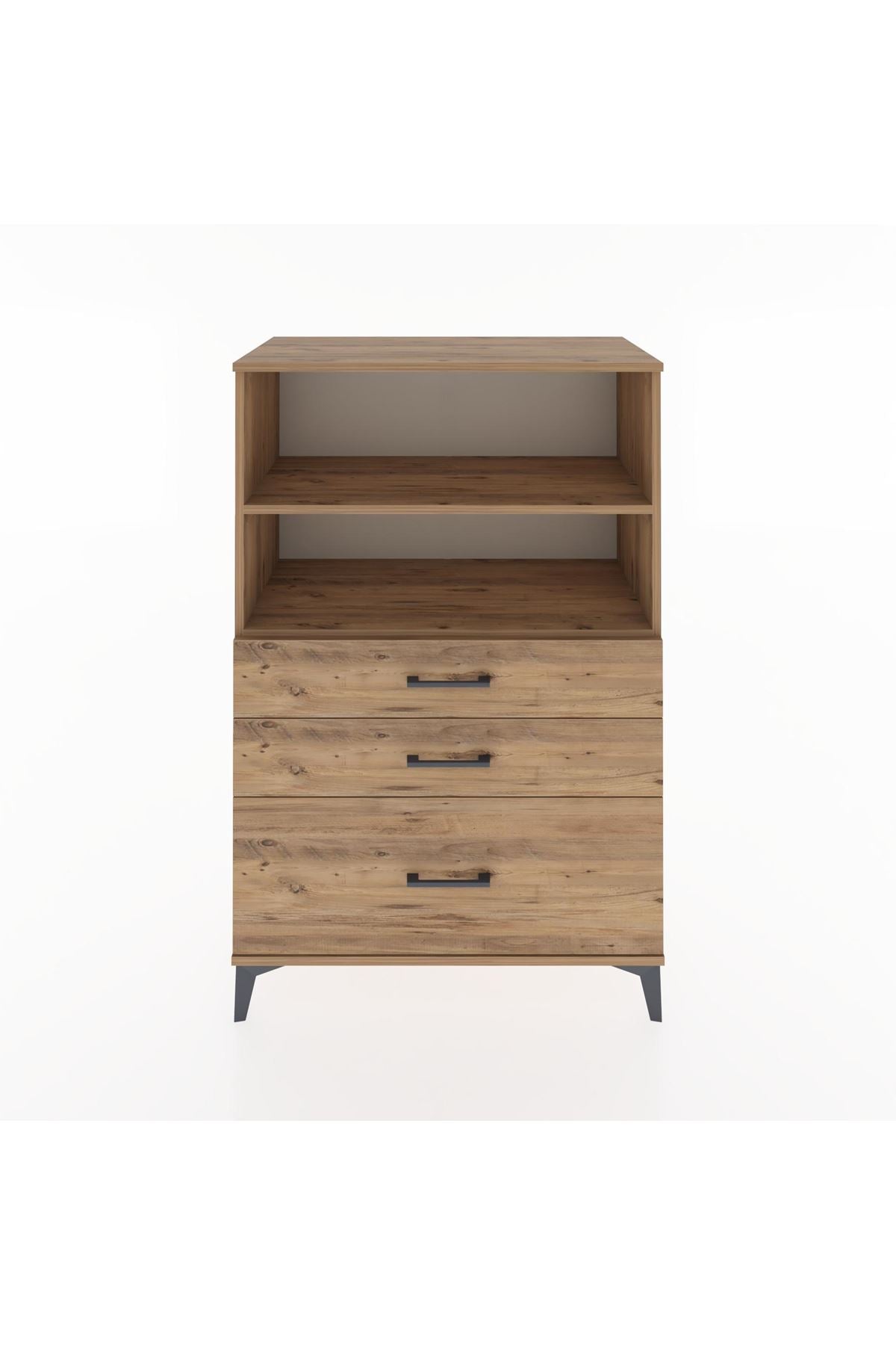 Hyperion Dolap 2 Raflı 3 Çekmeceli 88x44x134 Çam-Çam