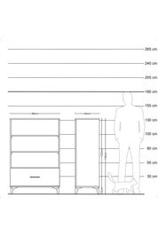 Hyperion Dolap 3 Raflı Tek Çekmeceli 88x44x134 Çam-Çam