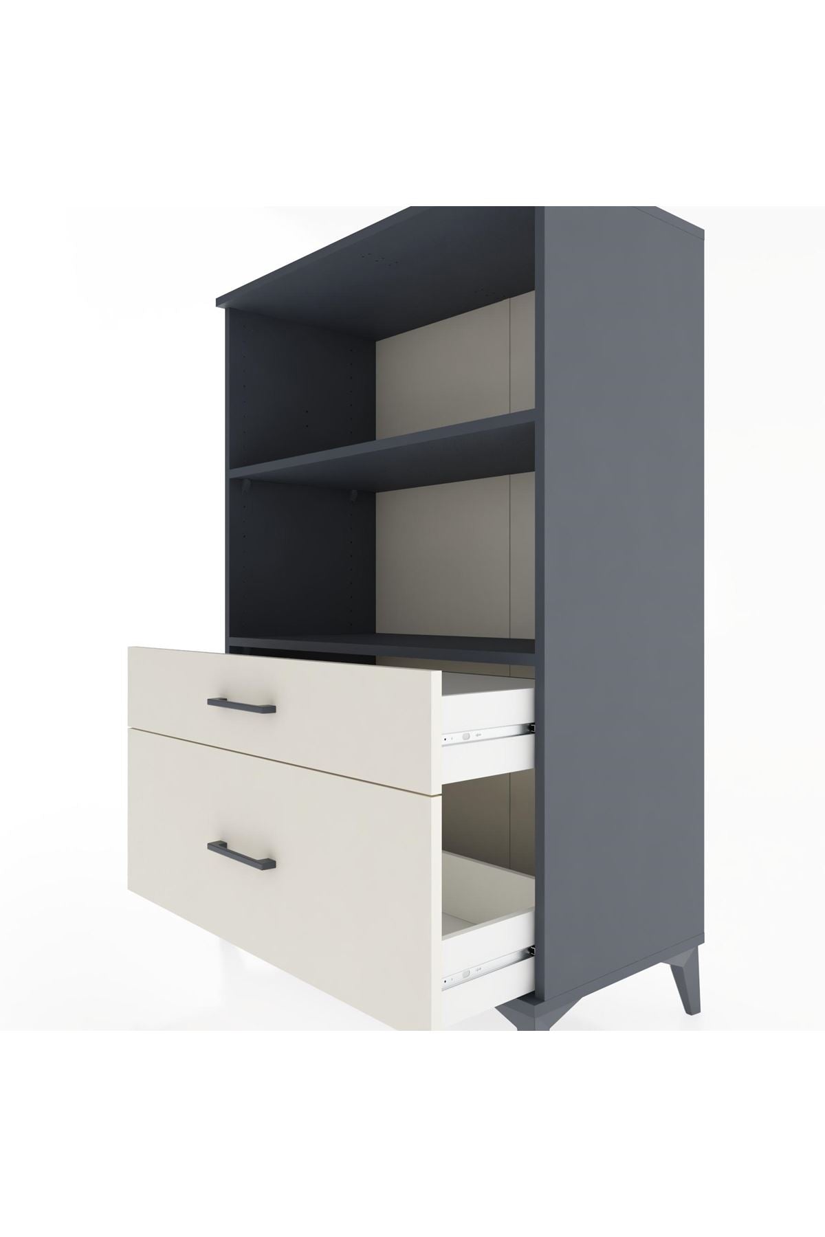 Hyperion Dolap 2 Raflı 2 Çekmeceli 88x44x134 Antrasit-Aytaşı