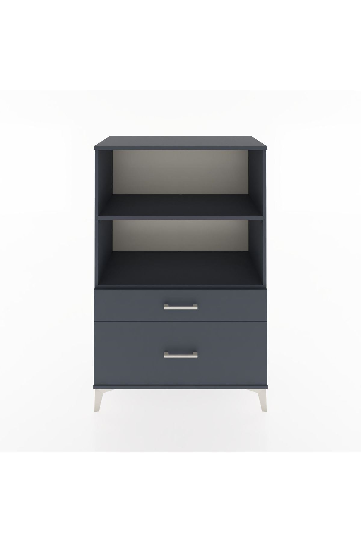 Hyperion Dolap 2 Raflı 2 Çekmeceli 88x44x134 Antrasit-Antrasit