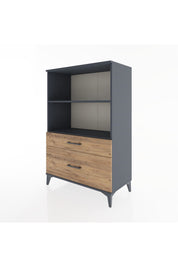Hyperion Dolap 2 Raflı 2 Çekmeceli 88x44x134 Antrasit-Çam