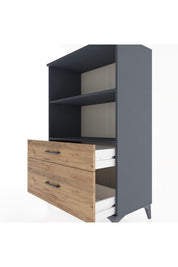Hyperion Dolap 2 Raflı 2 Çekmeceli 88x44x134 Antrasit-Çam