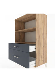 Hyperion Dolap 2 Raflı 2 Çekmeceli 88x44x134 Çam-Antrasit