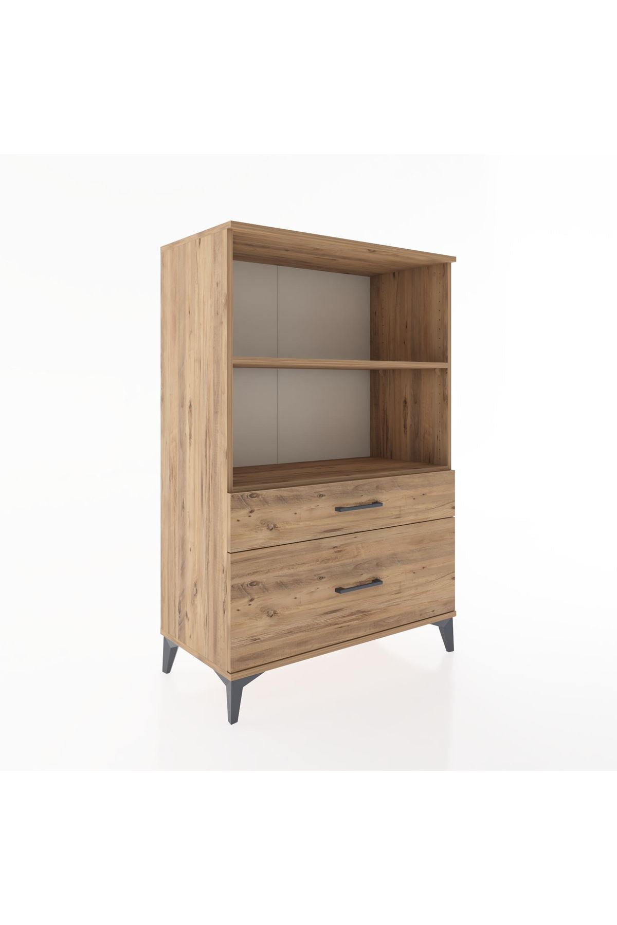 Hyperion Dolap 2 Raflı 2 Çekmeceli 88x44x134 Çam-Çam