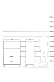 Hyperion Dolap 2 Raflı 2 Çekmeceli 88x44x134 Çam-Çam
