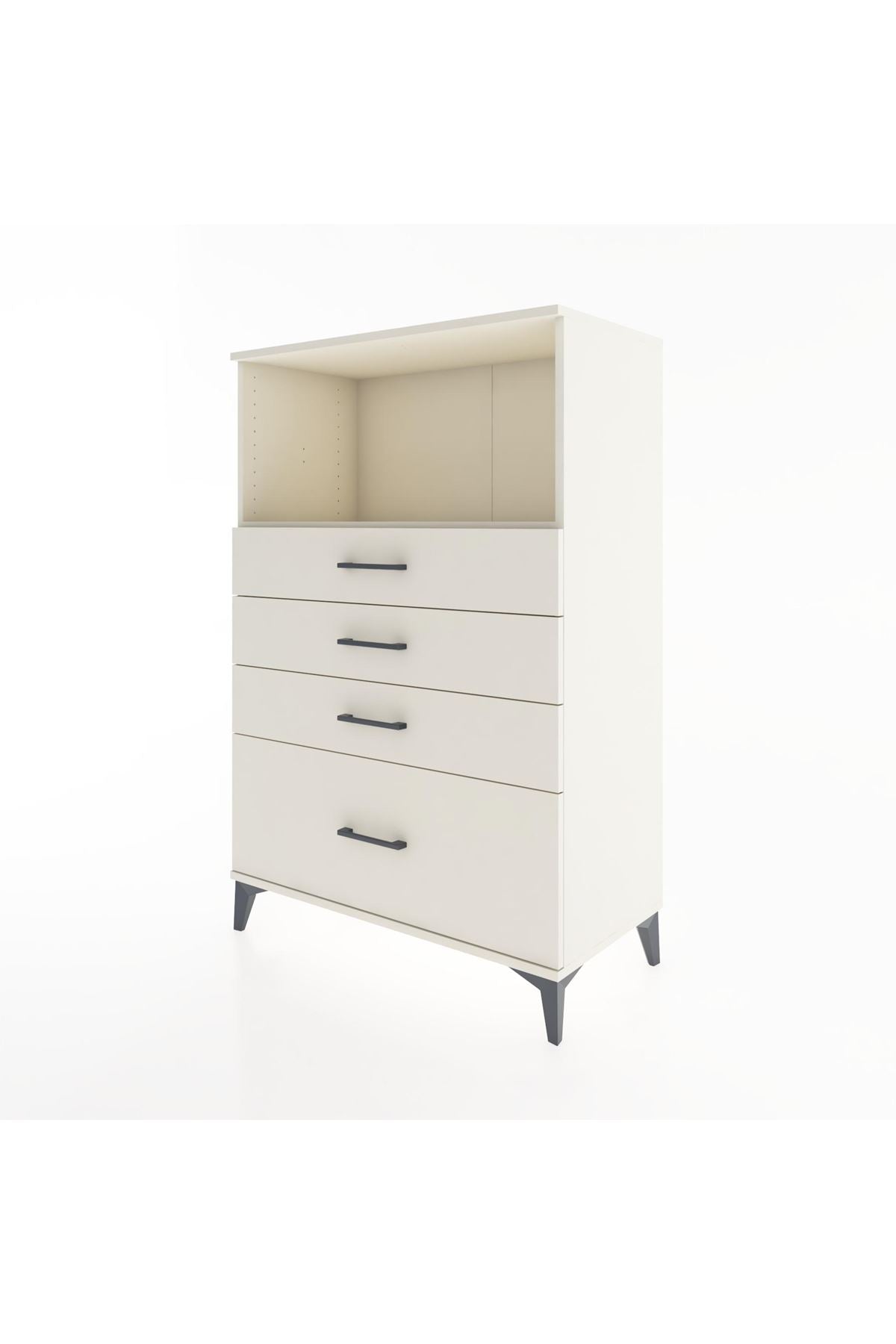 Hyperion Dolap Tek Raflı 4 Çekmeceli 88x44x134 - S51M031V1B