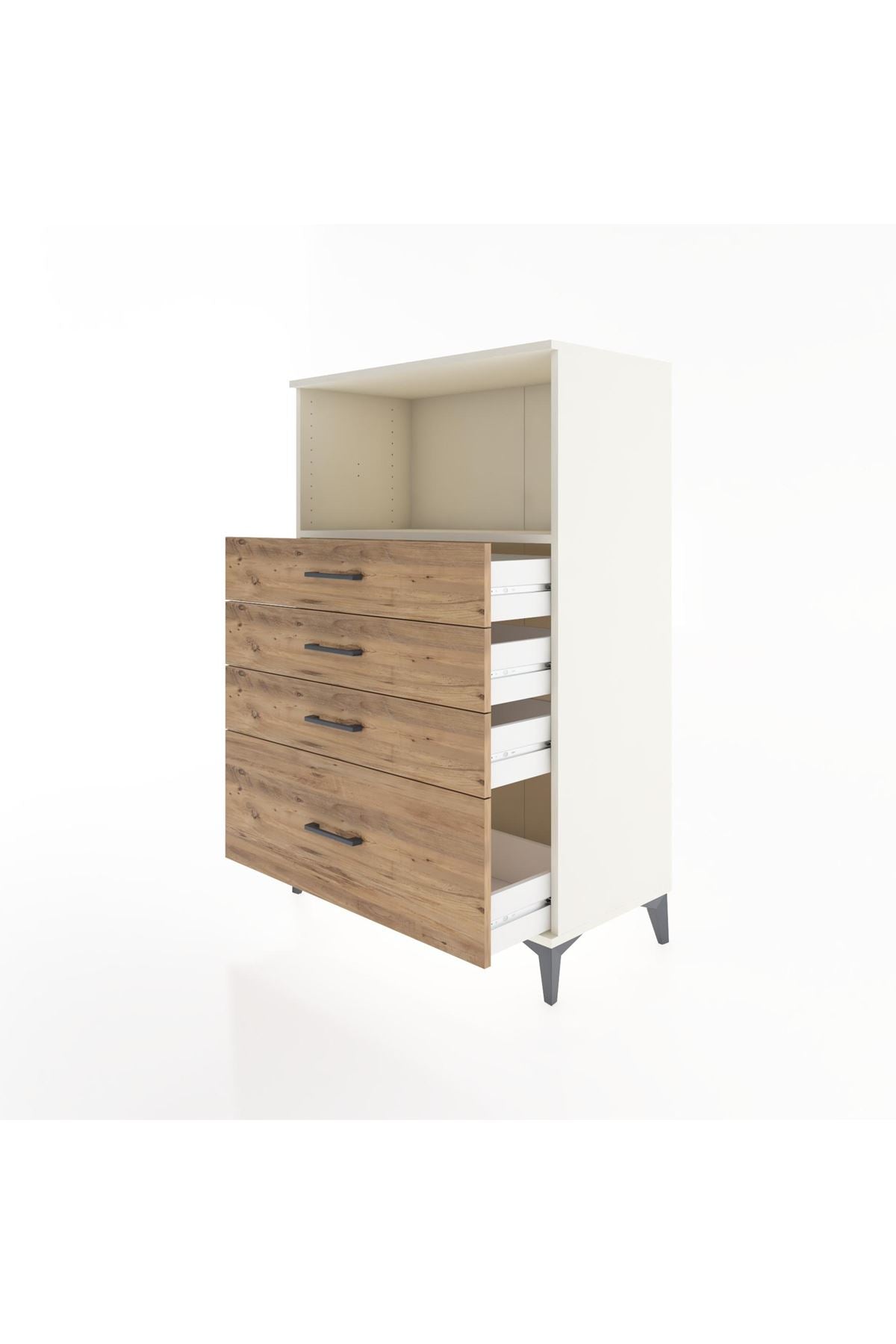 Hyperion Dolap Tek Raflı 4 Çekmeceli 88x44x134 - S51M031V3B
