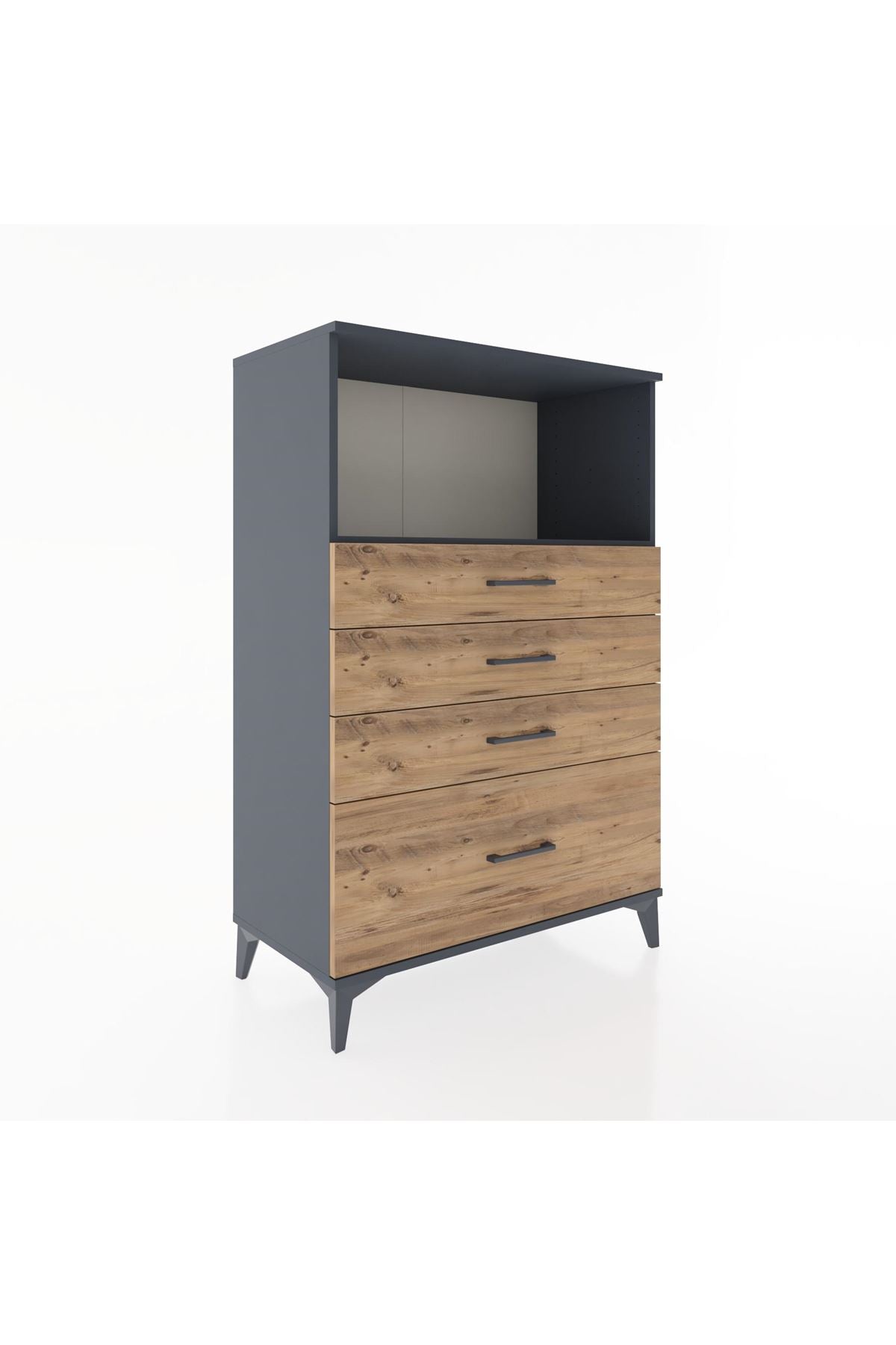 Hyperion Dolap Tek Raflı 4 Çekmeceli 88x44x134 - S51M031V6B