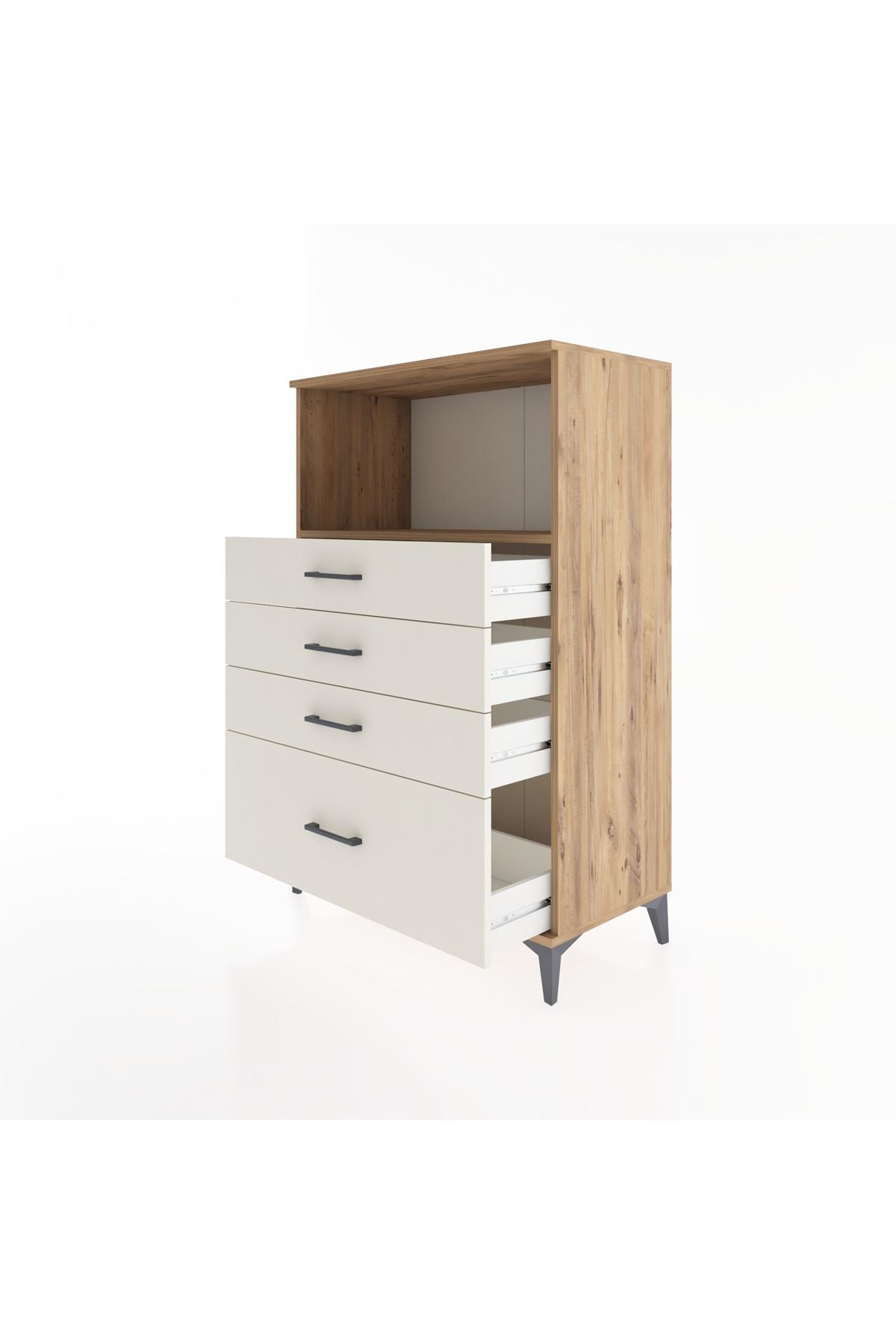 Hyperion Dolap Tek Raflı 4 Çekmeceli 88x44x134 - S51M031V7B