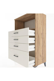 Hyperion Dolap Tek Raflı 4 Çekmeceli 88x44x134 - S51M031V7B
