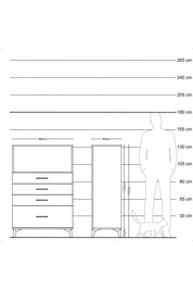Hyperion Dolap Tek Raflı 4 Çekmeceli 88x44x134 - S51M031V8B